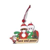 Fabriksuttag Bestförsäljande familjens välsignelse ord Trähänge Mask Snowman Christmas Tree Pendant Decoration