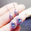 Dangle Oorbellen Natuurlijke Echte Blauwe Topaas Traditionele Druppeloorbel Per Sieraden 4 6 mm 0,6 ct 2 stuks Edelsteen 925 Sterling Zilver Fijn X218368