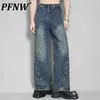 Dżinsy męskie Pfnw wiosenne lato osobowość vintage High Street swobodne luźne luźne spodnie dżinsowe Chic Flares Spodni 12A9279