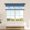 Curtain Lattice Blue Text Live Love Laugh Bedroom Voile Short Window Chiffon Curtains For Kitchen Home Decor Small Tulle Drapes