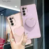 Cell Phone Cases Luxury Plating Love Heart Holder Phone Case For Samsung Galaxy S20 Fe S21 Plus Ultra S22 5g S 20 21 S20fe Stand Silicone CoverL2310/16