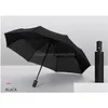 Parapluies Matic Parapluie Pluie Femmes Hommes Classique Business Trois Pliant Marque 8 Côtes Coupe-Vent Noir Golf Parasol4412076 Drop Deliver Dhsad