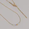 Hänge halsband färgglada pärlstav handgjorda gåva för kvinnor tonåring flicka guld pläterad kedja rostfritt stål smycken