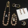Modischer Armreif für Damen, Halskette, Diamant-Ohrringe, Set mit Halskette, Kette 325 m
