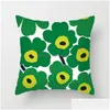 Capas de cadeira Finlândia Marimekko Sun Flower Impresso Travesseiro Ins Sofá de Cabeceira Encosto Almofada Er3990320 Drop Delivery Home Garden Texti Dhir6