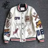 Men's JaCKets LeaTHer jaCKet men's motorcycle luxury designer embroidered short baseball jaCKet Y2k street cloTHing spring bomber jaCKet white x1016