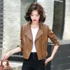 Women's Jackets 2023 Spring Genuine Leather Jacket Women Real Silm Long Sleeve Outerwear