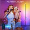 フロアランプスマートLED RGBライトバー120cmフロアランプBluetoothアプリコントロール音楽同期ベッドルームリビングルーム用の夜間光ゲームゲームルームQ231016