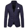 Heren Casual Shirts Blazer Multi-knop Decoratie Opstaande Kraag Mannelijke Mode Slanke Effen Kleur Jasje Jurk Stage Party 231016