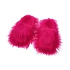 Slippers Women Winter Plush Slippers Flat Open Toe Faux Fur Slides Y2K Furry Mongolian Fur Flip Flops Home Warm Non-slip Ladies Shoes 231013