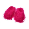 Pantofole da donna invernali in peluche pantofole piatte aperte in punta di pelliccia sintetica Y2K pelose in pelliccia mongola infradito casa calde antiscivolo scarpe da donna 231013