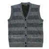 Men's Vests Cotton Pullovers Vest Mens Sweater Autumn V Neck Slim Knitted Sweaters Warm Sleeveless Style Casual A21