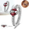 Bagues de cluster 925 Bague en argent Papillon Serpentine Sparkle et lignes polies Dames Doigt Mariage Bijoux de fiançailles