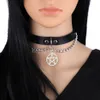 Black Pentagram Choker Necklace Harajuku Goth Punk Leather Chocker Aesthetic Girl Collar Fashion Neck Jewelry