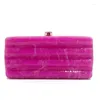 Avondtassen Dames Acryl Box Clutch Voor Bruiloft Luxe Rose Rood Blauw Portemonnees Designer Handtassen Hoge kwaliteit