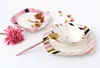 Plates Selling Gold Rimmed Colorful Simple Bone China Dinner Soup Bowl Square Plate