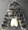 Women's Fur Faux Fur Furry Cropped Faux Fur Coats Jackets Women Fluffy Top Coat Hooded Winter Fur Jacket YINGJIAMEIL231016