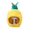 Berets Japanische Lustige Ananas Früchte Plüsch Hut Weihnachten Halloween Cosplay Party Kostüm Kappe Winter Kopfbedeckung Po Prop