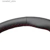 Capas de volante em couro sintético preto com marcador vermelho capa de volante para Opel Corsa C Combo C Vauxhall Tigra 2000-2005-2006 Acessórios Opel Combo Q231016