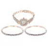 Montres-bracelets Montre en strass Bracelet à quartz Bracelets de manchette en argent sterling Femmes Montres pour dames