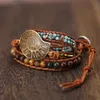 Ammonit fossiler snäckskal snigel charm handgjorda wrap armband hav reliquiae conch djur boho braied armband för Menwomen T19122548