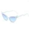 Óculos de sol Yooske Fashion Fashion Cat Eye Decoration Glasses Sun Glasses Ladies insp Hip Hop Goggles Shades espelho