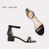 Sandals Summer Water Diamond Silk Faced One Piece With Square Heel Thin High Banquet Dress Large And Small Women's Shoe