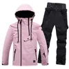 Men's Tracksuits Men Women Ski Jacket Pants Set Outdoor Sports Snowboard Clothes Warm Winter Waterproof Suit Overalls Hooded Snow Wear