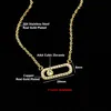 Ensembles de bijoux de mariage, chaîne en Zircon, pendentif trombone, collier géométrique en acier inoxydable, ensemble de breloques, cadeau de Couple, 231013