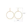 Boucles d'oreilles pendantes DoreenBeads, 1 pièce, Simple, couleur or/argent, goutte en métal pour femmes, Style Punk, grand bijoux de fête rond 67x50mm