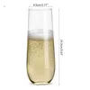 Disposable Cups Straws 12 Pack Plastic Stemless Champagne Flutes Wedding Family Gathering