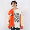 Men's Jackets Hip Hop University Jacket Men's Letter Embroidery Patch Work College Bomber Jacket Women's Harajuku Baseball Jacket Orange 2023 x1016