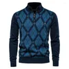 Maglioni da uomo Mezza zip in pile collo a lupetto maglione lavorato a maglia uomo pullover impiombato manica lunga moda casual maschile abbigliamento spesso per l'autunno