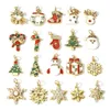 Urok 1 kawałek miedzi świąteczny emalia kryształowy płatek śniegu Święty Święto Pendanty na biżuterię do tworzenia akcesoriów na kolczykach DIY