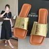 2023 new big size solid color matching classic flat casual slippers fashion Q231016