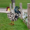 Trädgårdsdekorationer Metal Farmhouse Table Rooster Sculpture Chicken Figur för utomhus- och inomhusdekoration Handgjorda gräsmattor prydnad