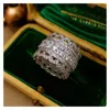 Anneaux de mariage pour femmes bijoux de mode Vintage cercle romain zircon cubique exquis luxe mariée bague étincelante fiançailles 231016