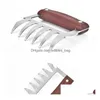 Meat Poultry Tools Kitchen Stainless Steel Claw Wooden Handle Divided Tearing Flesh Mtifunction Meats Shred Pork Clamp Bbq Tool Dr Dhqef