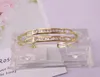 Bangle - 4st Gold Plated Mixed 2 Style Zircon / CZ runda manschett / armband smyckesfynd