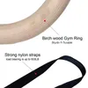 Gymnastic Rings Wooden 28/32MM Fitness Gymnastics Rings with Adjustable Cam Buckle Straps Fitness Home Gym Equipment Strength Training Equipment 231016