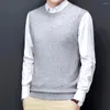 Coletes masculinos homens casual top elegante sem mangas colete de malha quente simples moda de inverno