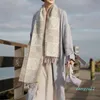 Шарфы жаккардовый шарф в шахматном порядке осенне-зимний модный темпераментный теплый кашемировый платок с кисточками Rowe шаль