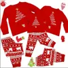 Passende Familienoutfits Passende Familienoutfits Rote Weihnachtspyjamas-Sets Vater Mutter Tochter und Sohn Pyjamas Aldult Kinder Weihnachten Familienkleidung 231016