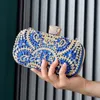 Kvällspåsar Diamond Evening Clutch Bag For Women Wedding Golden Clutch Purse Chain Shoulder Bag Liten Party Handväska med metallhandtag 231016