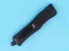 Haute qualité noir 7 pouces 616 mini couteau tactique automatique 440C lame bicolore en alliage de zinc-aluminium couteaux de poche EDC avec sac en nylon