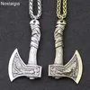 Odin Norse Viking Wolf och Raven Ax Amulet Witchcraft Pendant Halsband Wicca Pagan Slavic Perun Axe Jewellery Drop 20203117