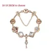 18 19 20CM Magic Charm Perlen Roségoldstränge mehrsträngiges Perlenarmband 925 versilberte Schlangenkette Schlüsselanhänger als DIY-Juwel218p