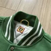 Herenjassen Massaal Handdoekborduurwerk Tijger HUMAN MADE Varsity Baseball Heren Dames Groen Grijs Patckwork Leren mouwjas 231016