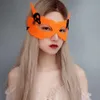 5 pezzi maschera cosplay di Halloween testa di teschio ragno volpe metà viso maschera sexy demoniaco uomo e donna accessori cosplay look di Halloween