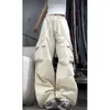 Femmes Jean Y2K Cargo pantalon taille haute Streetwear Hip Hop pantalon femme grandes poches décontracté bas cordon Baggy pantalons de survêtement 231016